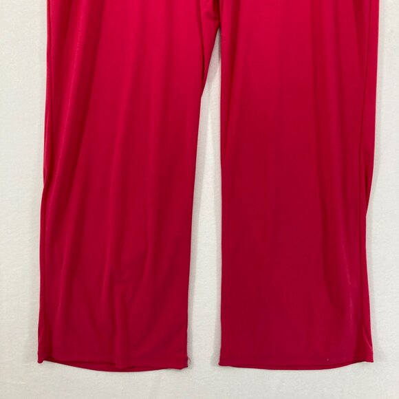 New IMAN size 2X Pink Red Soft Stretch Flowy Wide Leg Pull-on Pants Comfy - Picture 7 of 9